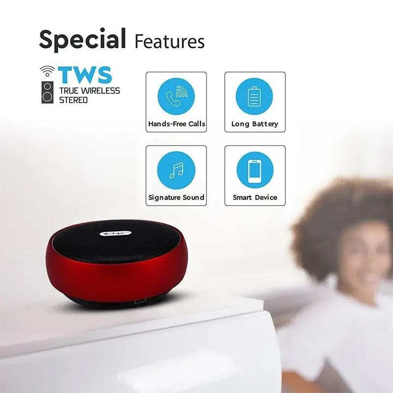 Mini Boxa Bluetooth Portabila 4W - Rosu
