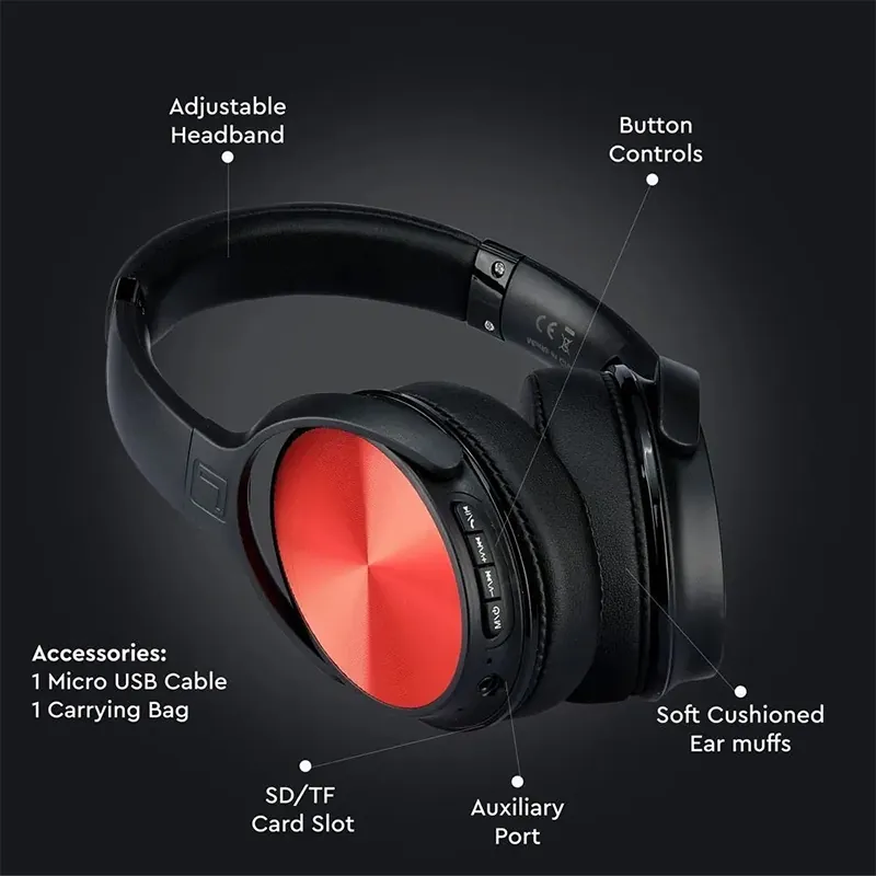Casca Wireless Bluetooth - Rosu