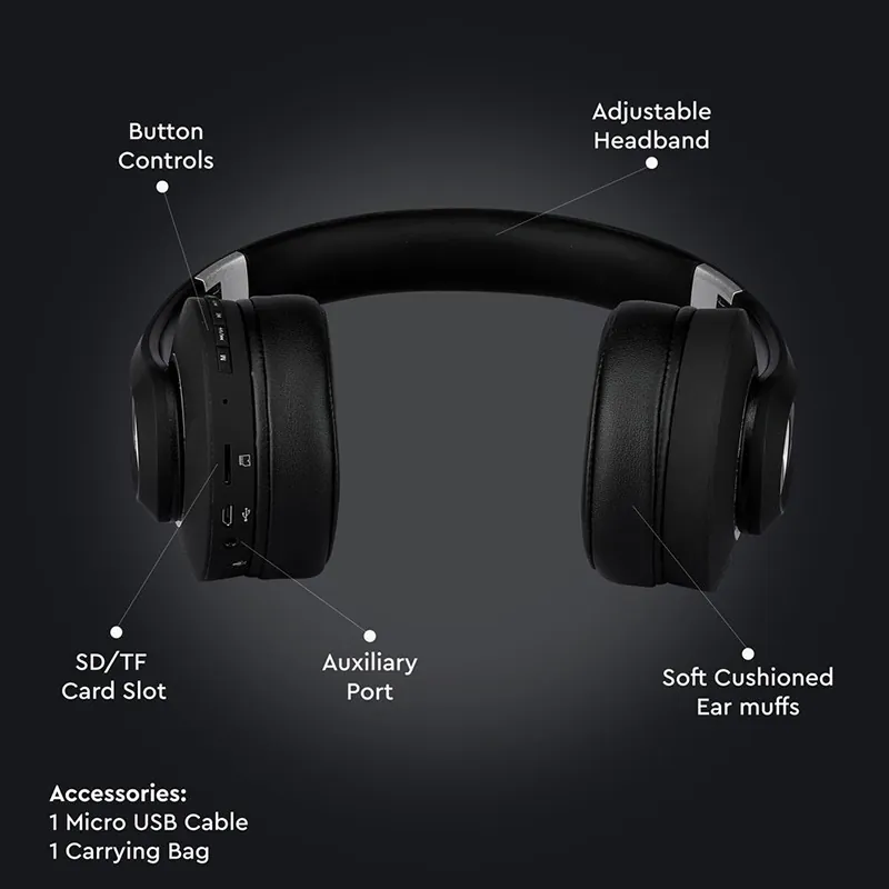 Casca Wireless Bluetooth/Msd - Negru