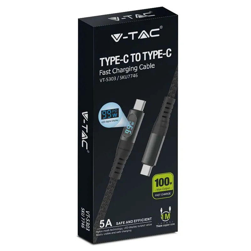 Cablu Tip C - Tip C 1M cu Afisaj