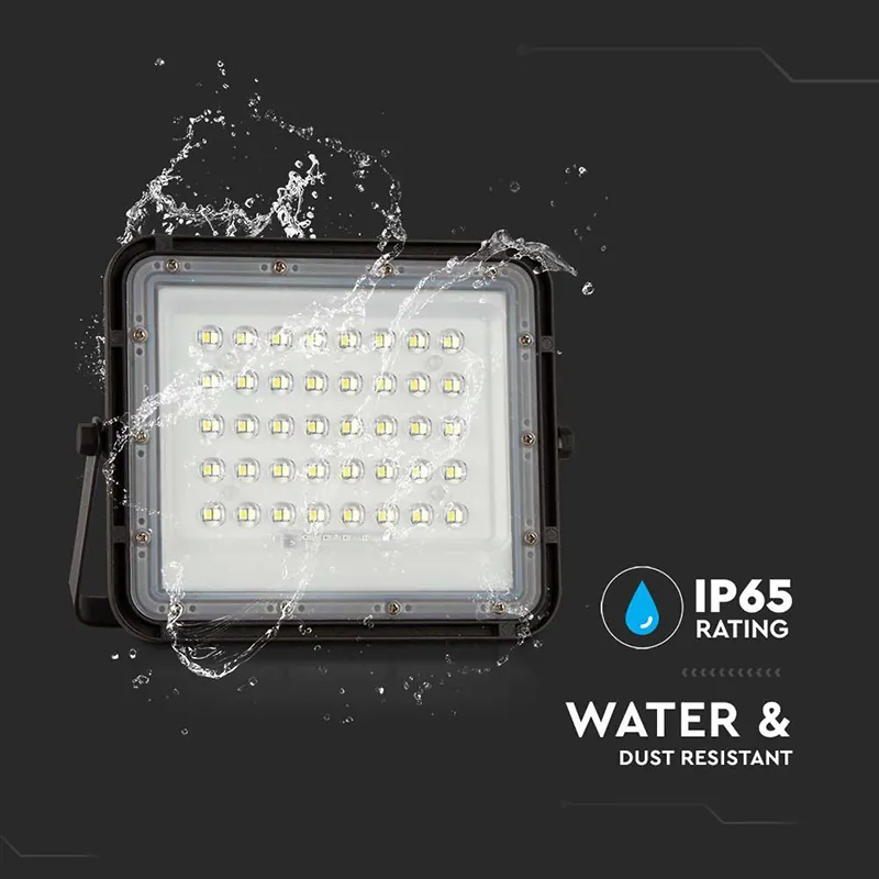 Reflector cu Incarcare Solara 6W 400LM 6400K - Negru