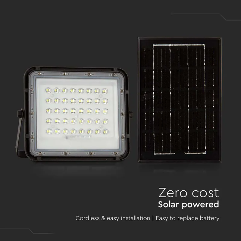Reflector cu Incarcare Solara 6W 400LM 4000K - Negru