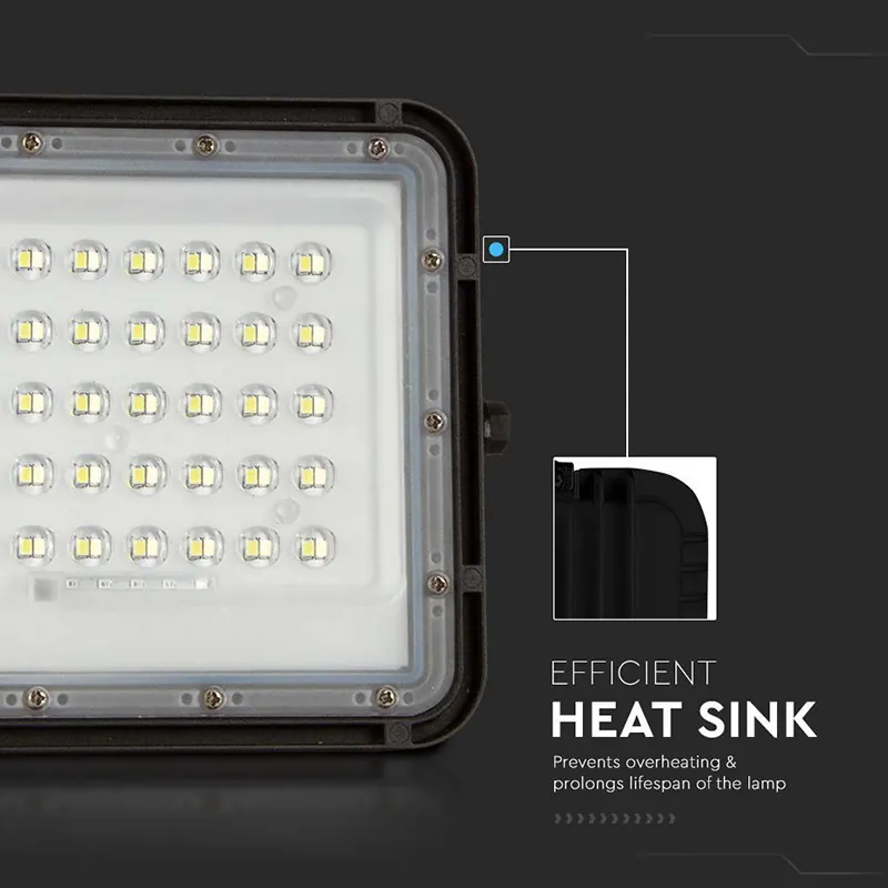 Reflector cu Incarcare Solara 6W 400LM 4000K - Negru