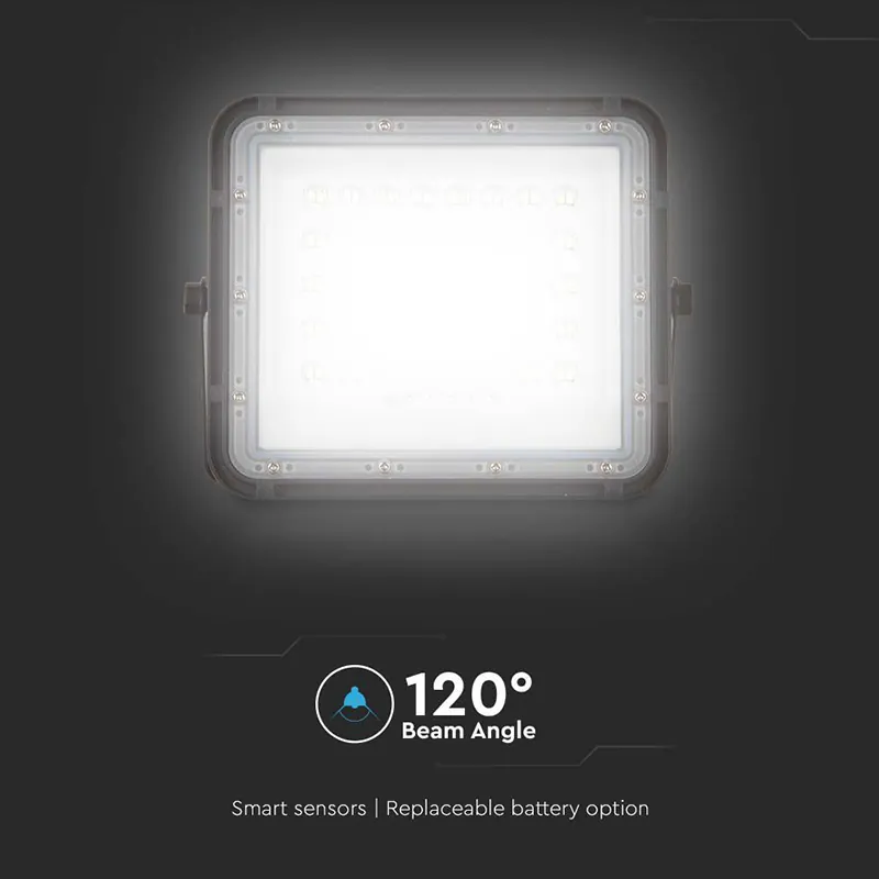Reflector cu Incarcare Solara 10W 800LM 6400K - Negru