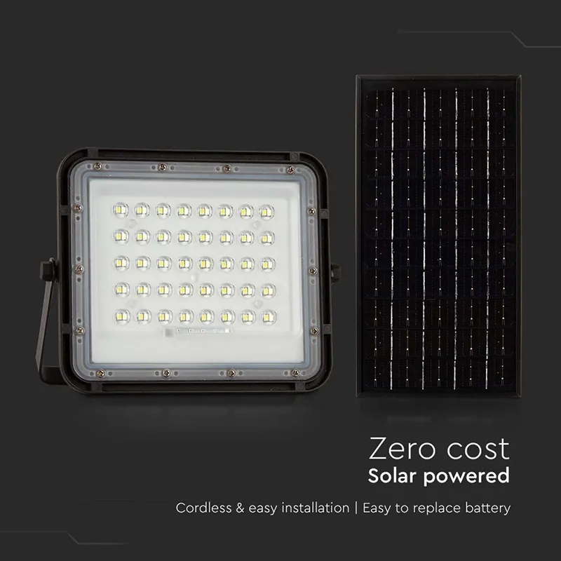 Reflector cu Incarcare Solara 10W 800LM 4000K - Negru