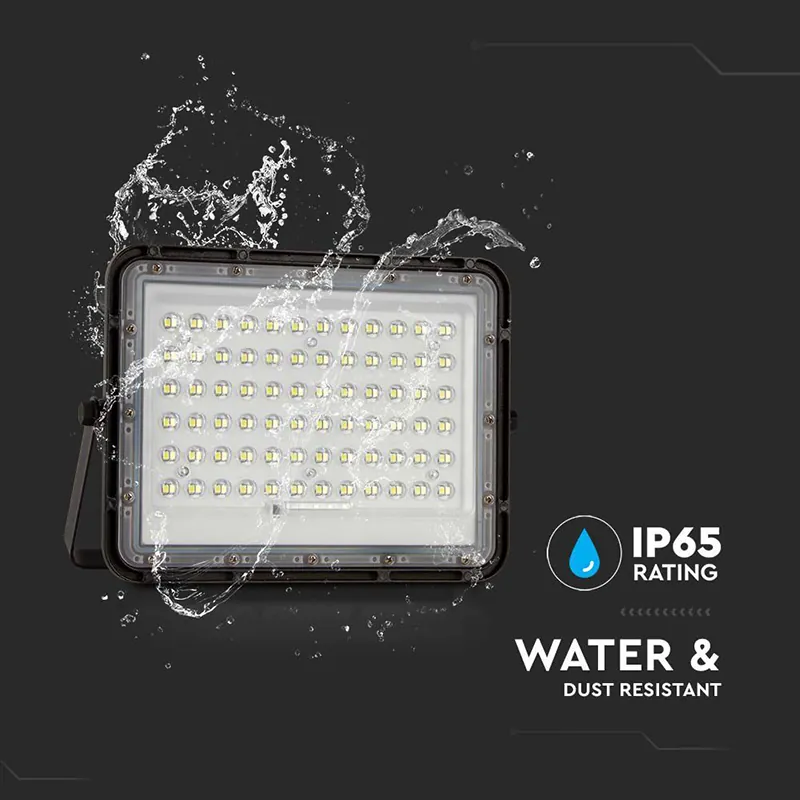 Reflector cu Incarcare Solara 15W 1200LM 6400K - Negru