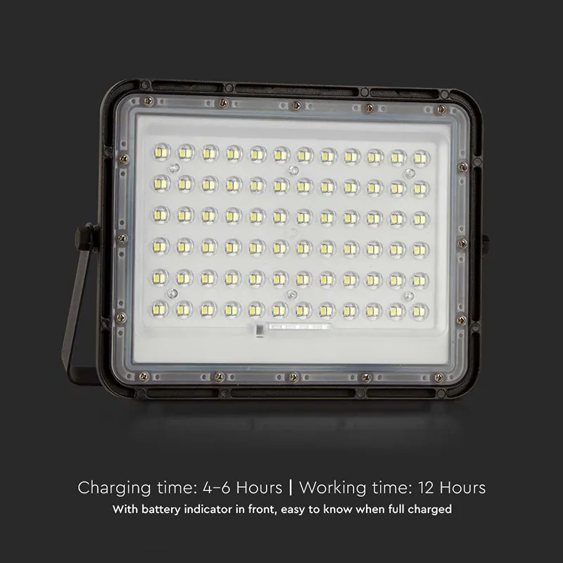 Reflector cu Incarcare Solara 15W 1200LM 6400K - Negru