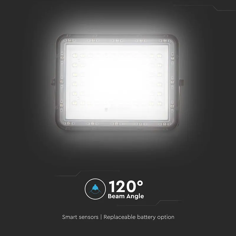 Reflector cu Incarcare Solara 15W 1200LM 6400K - Negru