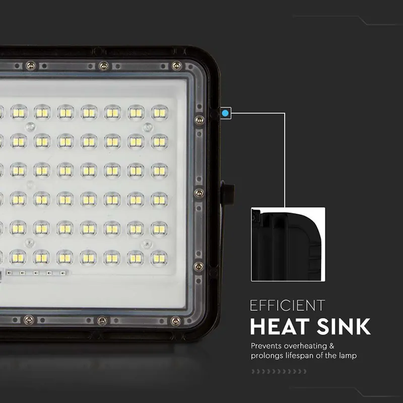 Reflector cu Incarcare Solara 15W 1200LM 6400K - Negru