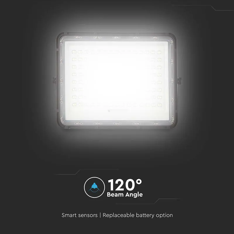 Reflector cu Incarcare Solara 20W 1800LM 6400K - Negru