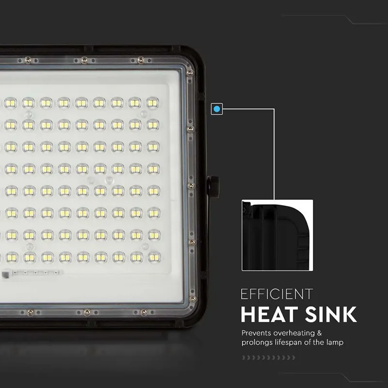 Reflector cu Incarcare Solara 20W 1800LM 6400K - Negru
