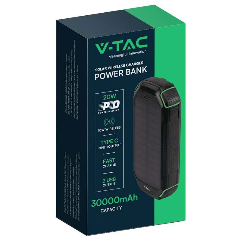 Power Bank 30000MAH cu Incarcare Solara