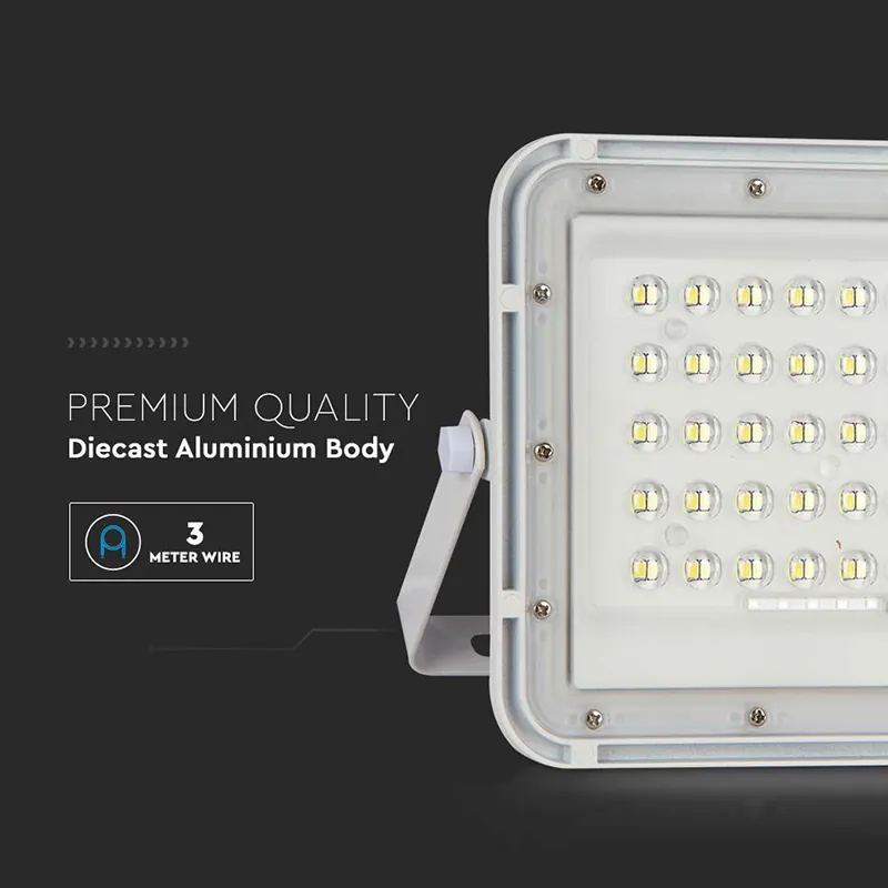 Reflector cu Incarcare Solara 6W 400LM 6400K - Alb