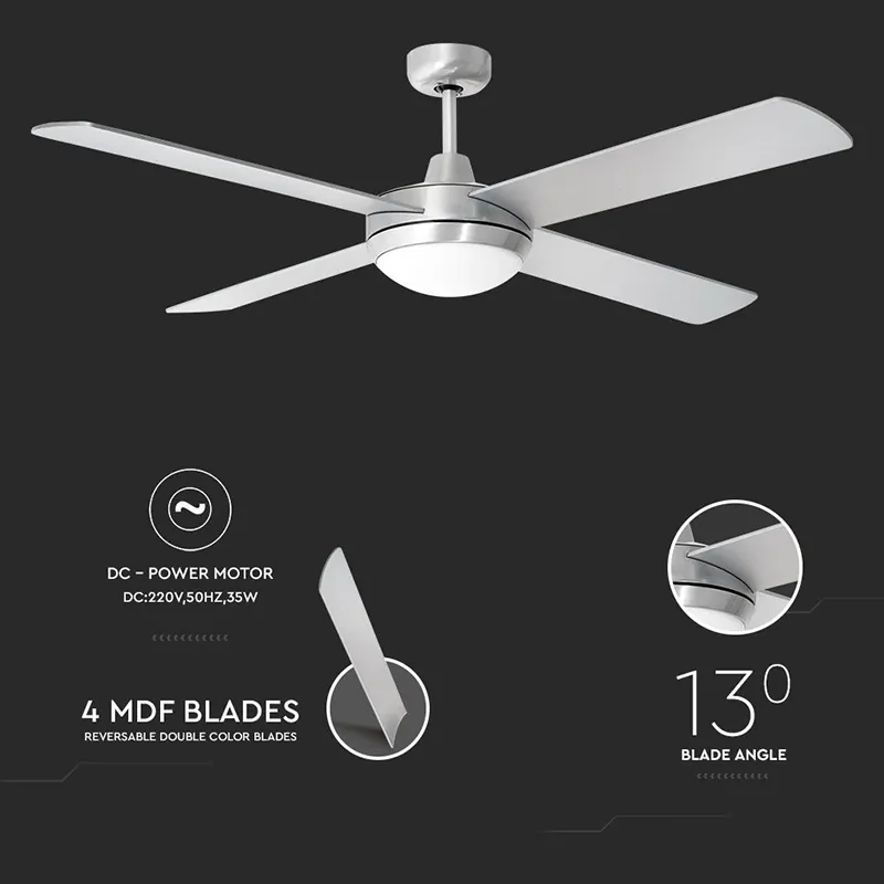 Ventilator Tip Candelabru 2X E27 - Argintiu