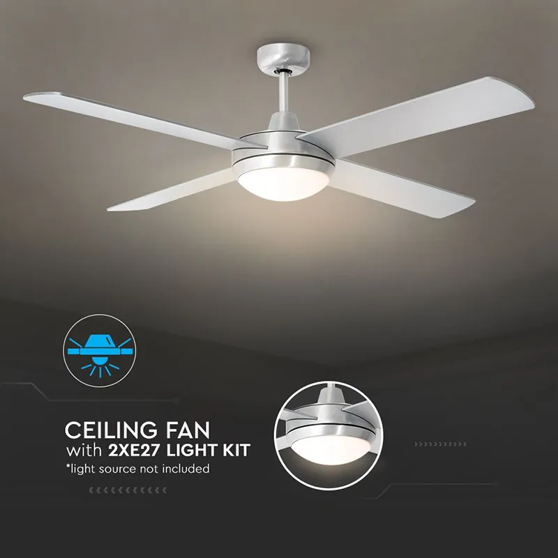 Ventilator Tip Candelabru 2X E27 - Argintiu