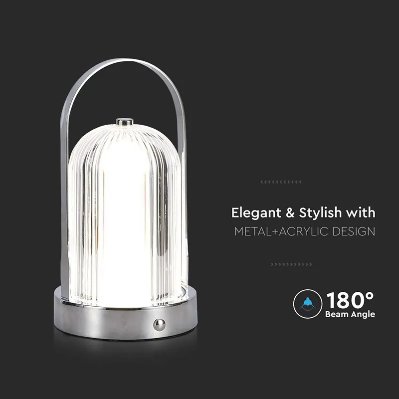 Lampa Birou 3IN1 cu Acumulator 1800MAH - Crome