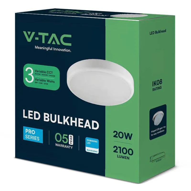 Plafoniera LED 8W/16W/20W 3IN1 IP65 - Alb