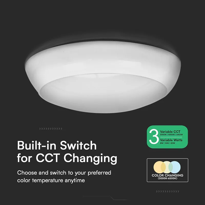 Plafoniera LED 8W/16W/20W 3IN1 IP65 - Alb