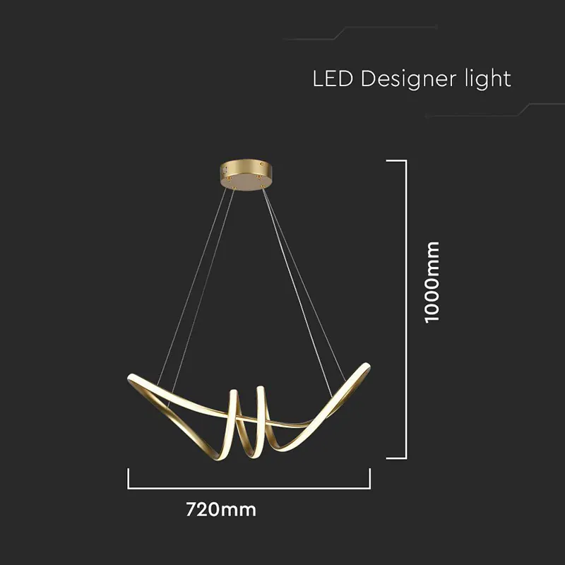 Candelabru LED 24W 3000K 72X30X100CM - Auriu