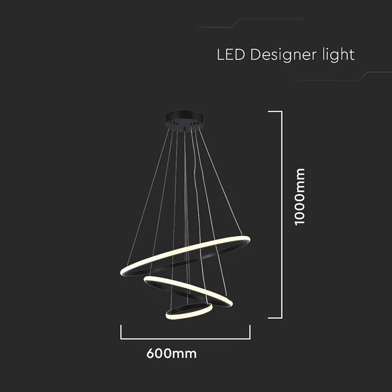 Candelabru LED 32W 3000K 60X40X100CM - Negru