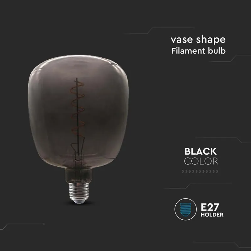 Bec Filament LED 4W E27 Sticla Neagra