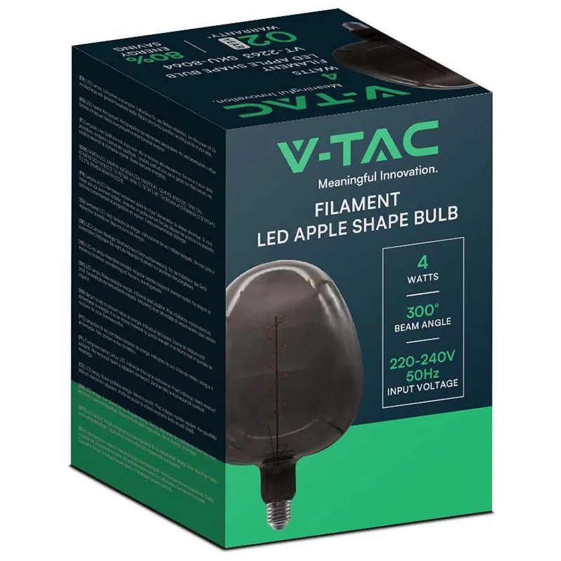 Bec Filament LED 4W E27 Sticla Neagra