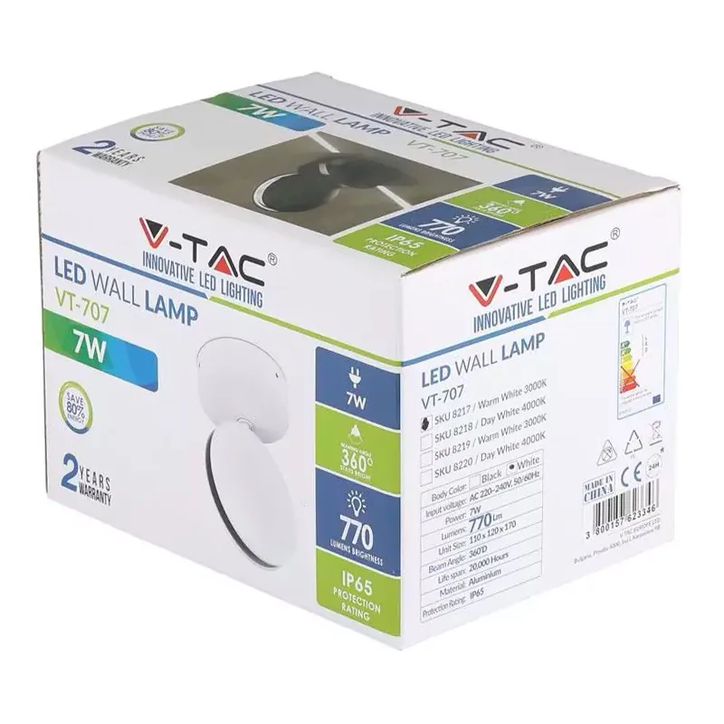 Lampa LED 7W IP65 3000K Alb Cald - Alb