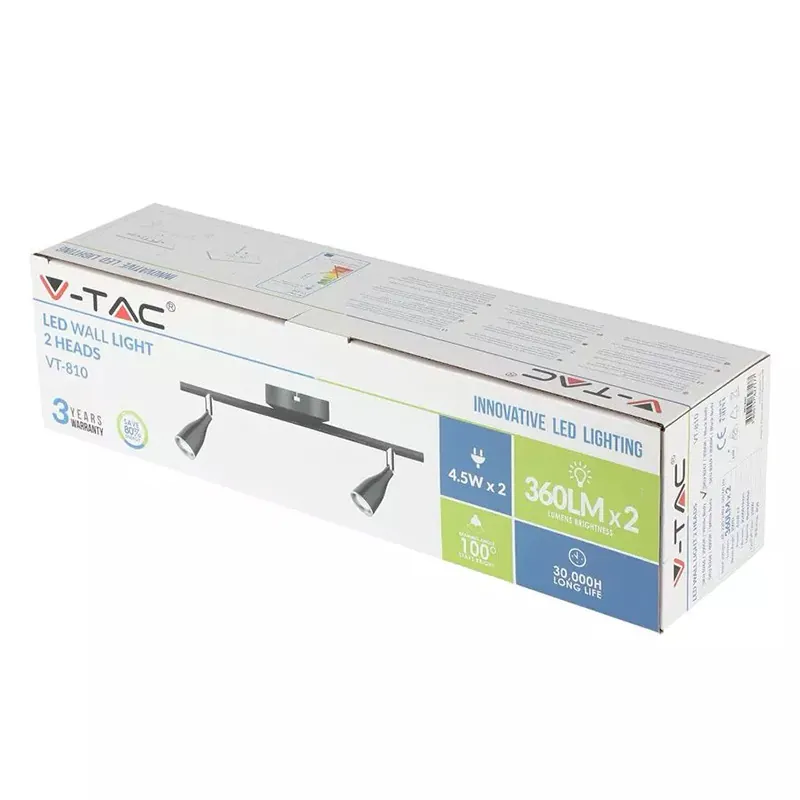 Lampa LED Montaj Perete 9W 3000K Alb Cald - Negru