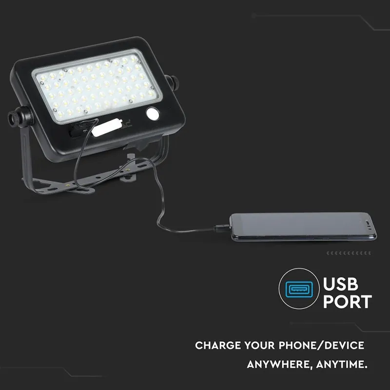Reflector LED 10W 4000K cu Incarcare Solara