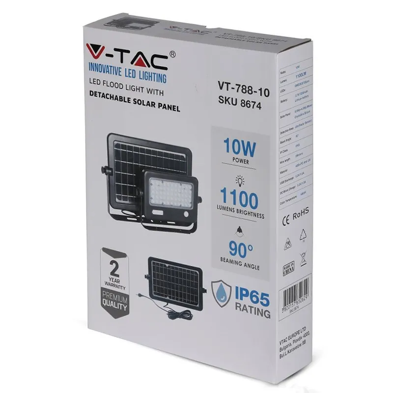 Reflector LED 10W 4000K cu Incarcare Solara