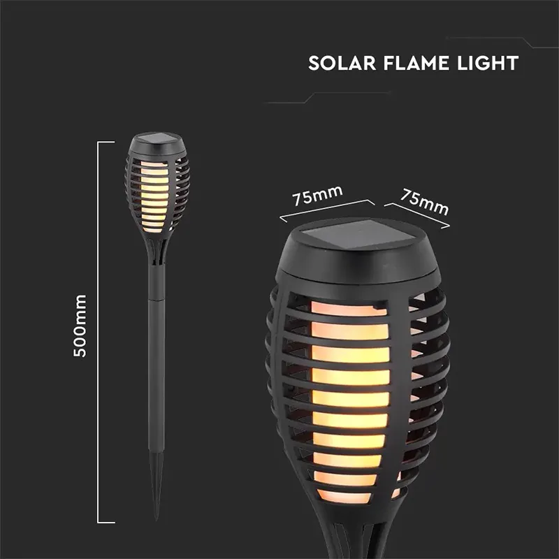 Set 4 Corp Iluminat Gradina IP44 3 in 1 Efect Flacara Incarcare Solara