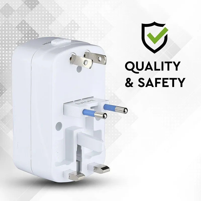Adaptor Universal Priza (Uk,Us,EU) cu Protectie si 2USB 2.1A