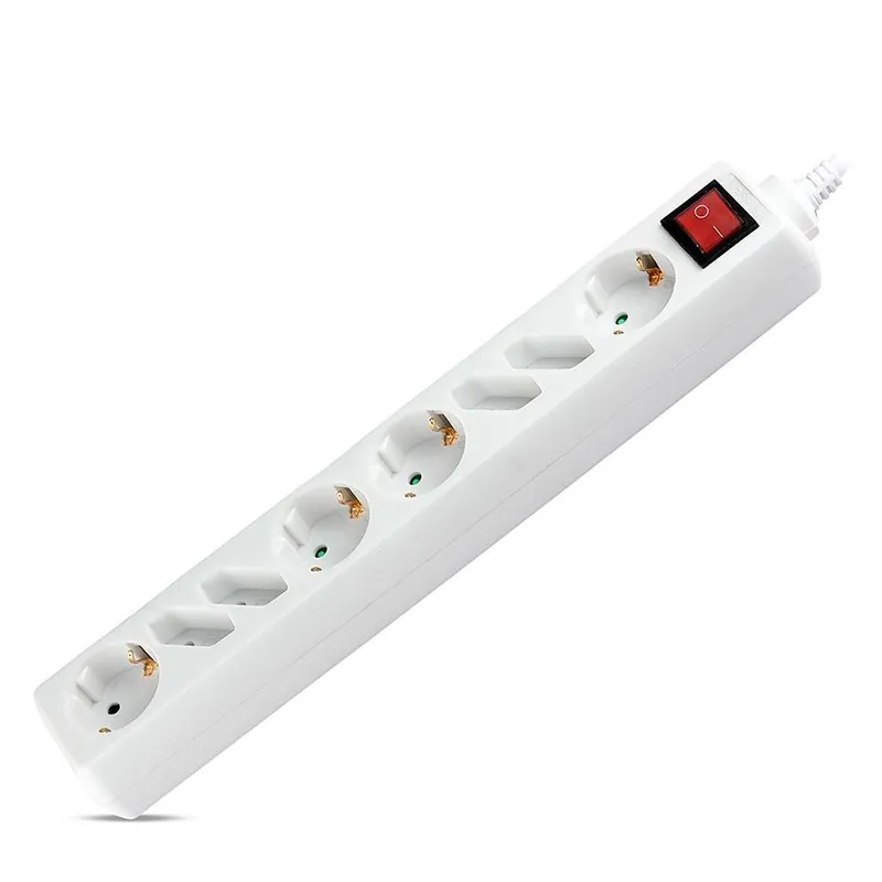Prelungitor 8 Cai cu Intrerupator 1.5M( 3G1.5MM2) - Alb