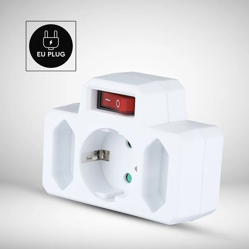 Adaptor 3 Prize cu Intrerupator 2X2.5A si 1X16A Max 3680W