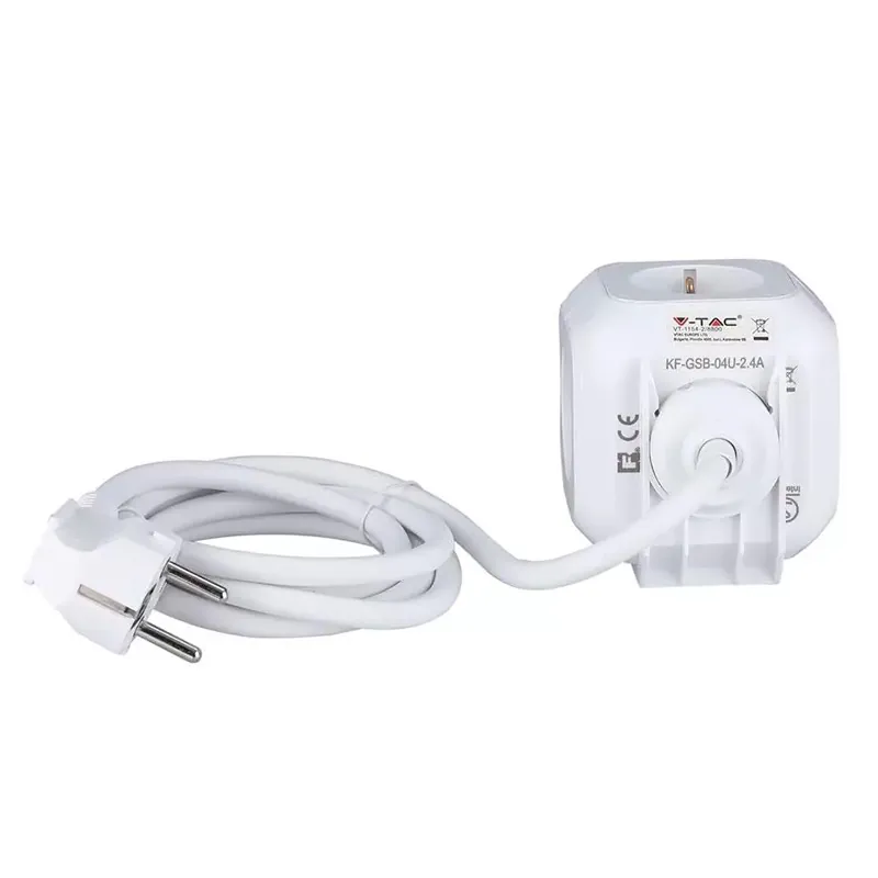 Prelungitor Cubic 3X1.5MM 1.4M 4 Cai 16A + 2 USB 2.1A