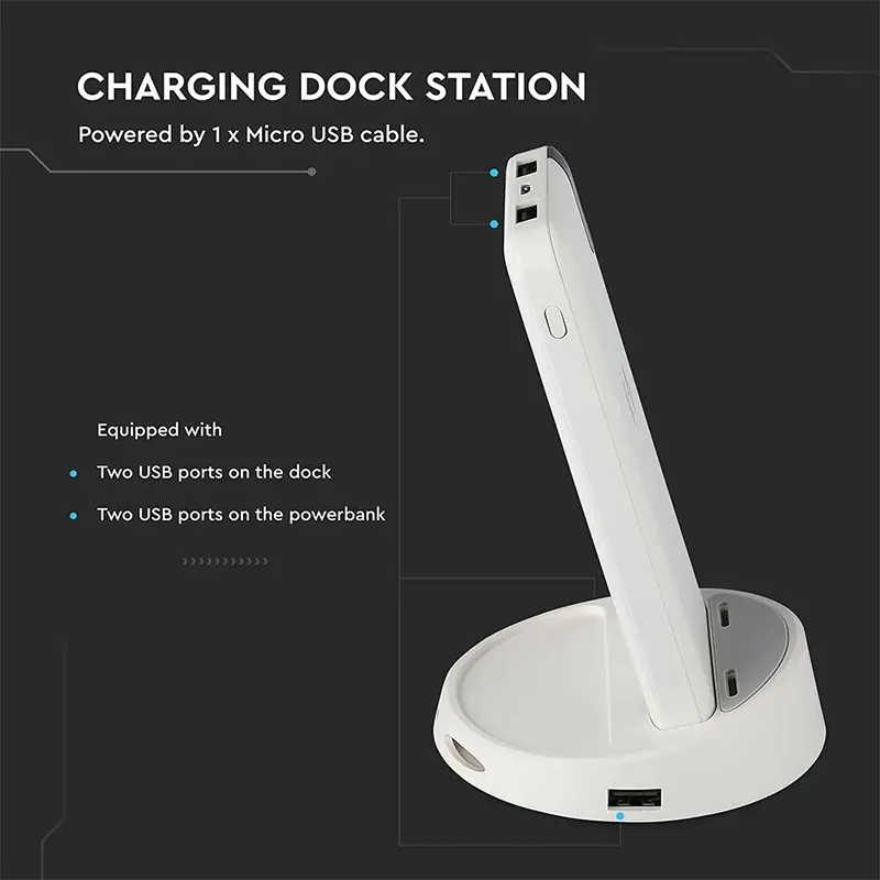Power Bank 8000MAH Incarcare Wireless - Alb