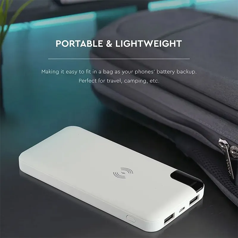 Power Bank 8000MAH Incarcare Wireless - Alb