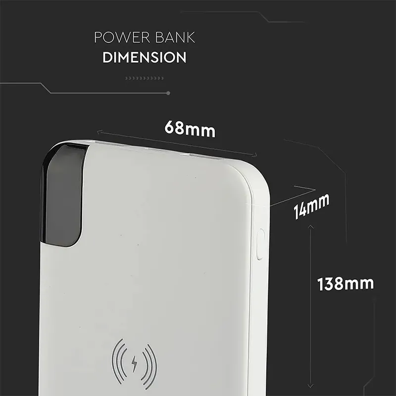Power Bank 8000MAH Incarcare Wireless - Alb