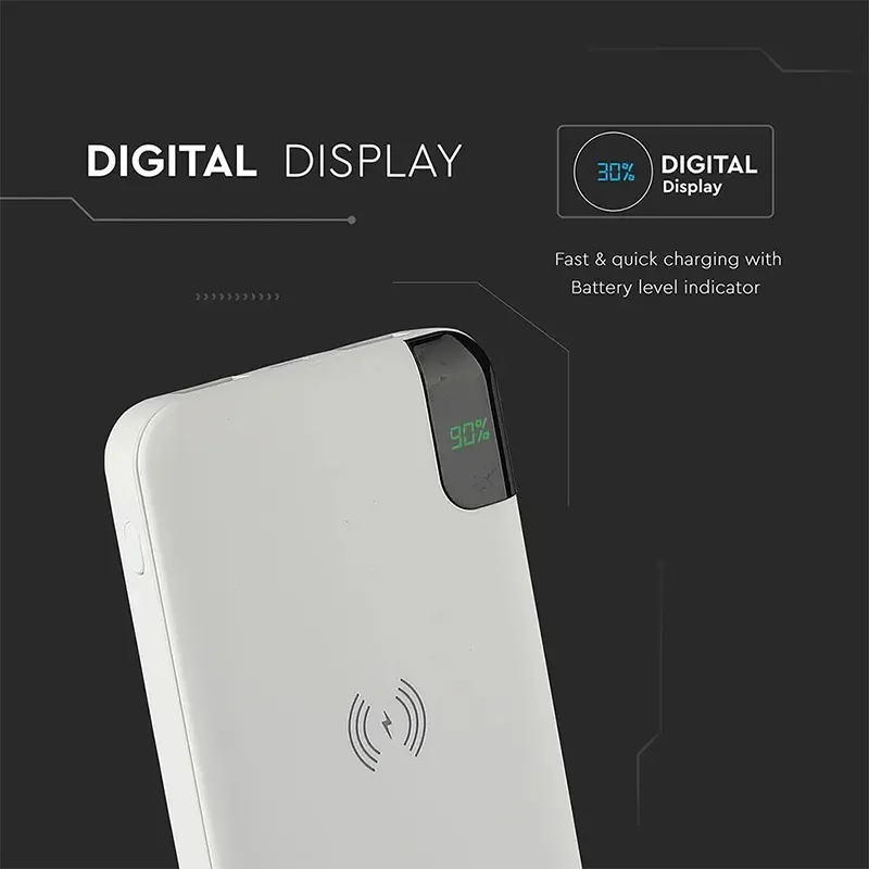 Power Bank 8000MAH Incarcare Wireless - Alb