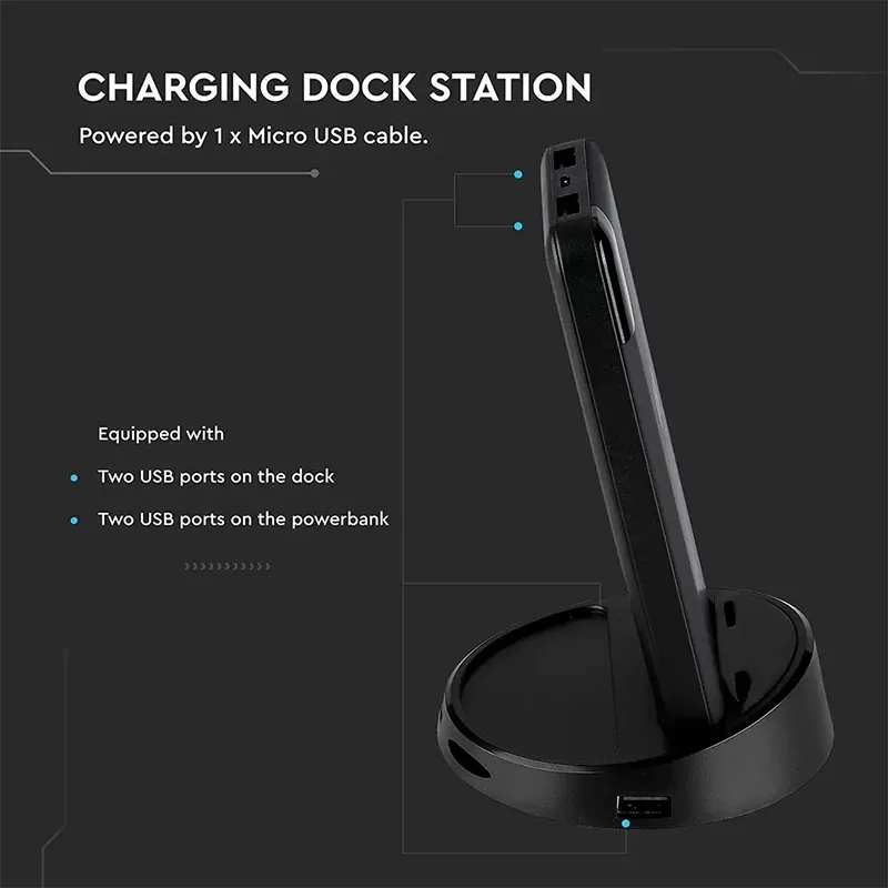 Power Bank 8000MAH Incarcare Wireless Model Stand - Negru