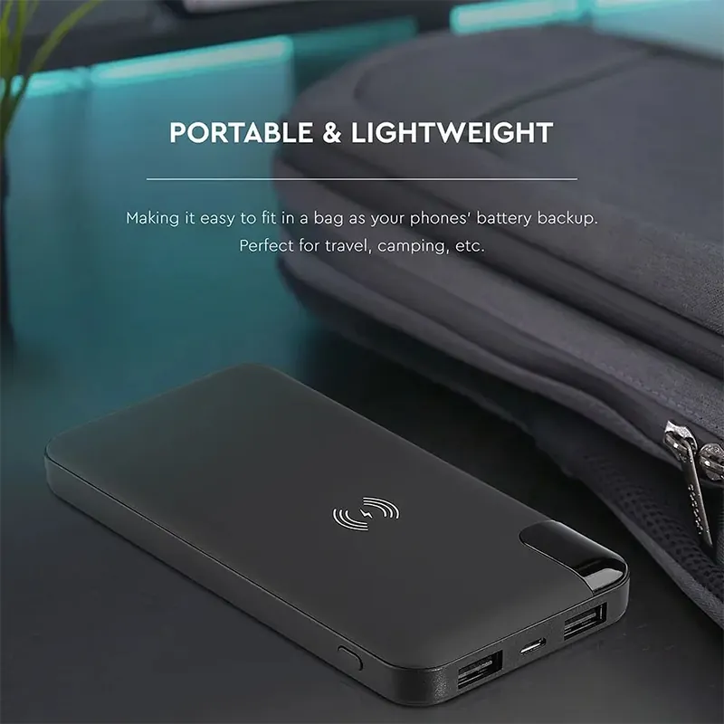 Power Bank 8000MAH Incarcare Wireless Model Stand - Negru
