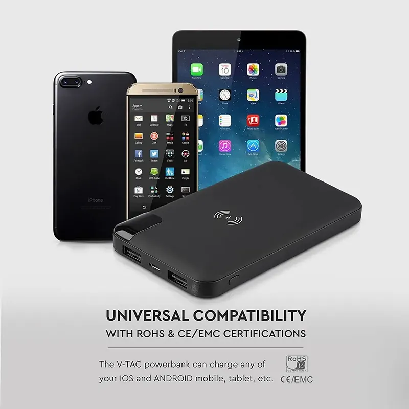 Power Bank 8000MAH Incarcare Wireless Model Stand - Negru