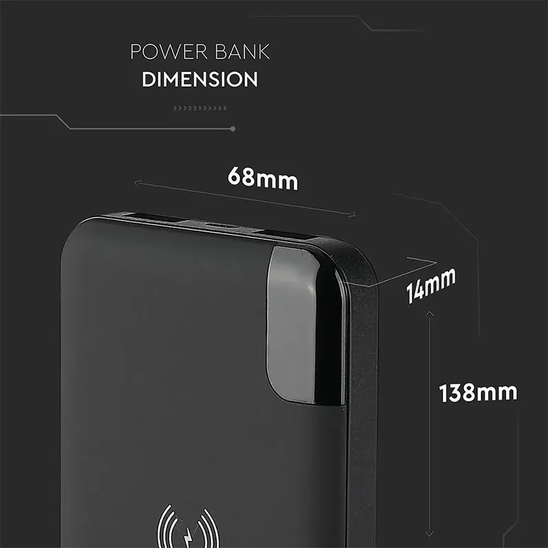 Power Bank 8000MAH Incarcare Wireless Model Stand - Negru