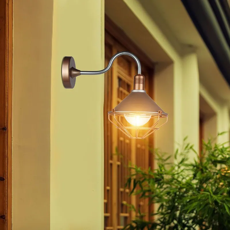 Lampa Montaj Perete Soclu E27 IP65 - Rose/Gold