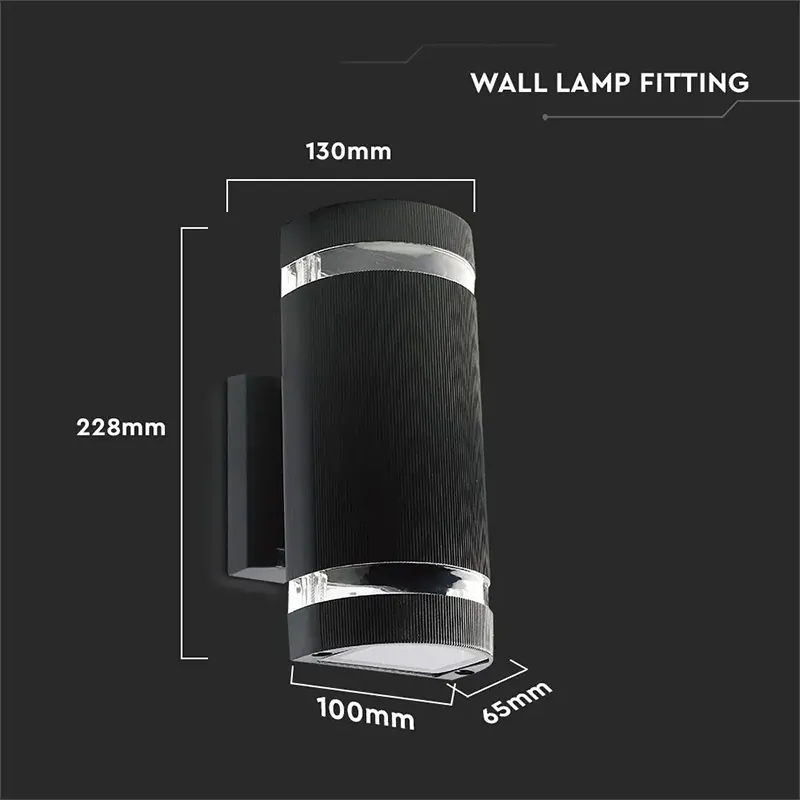 Lampa Perete Soclu E27 IP44 - Negru
