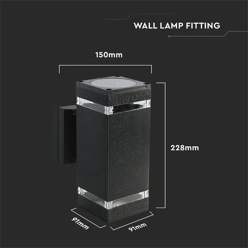 Lampa Perete Soclu E27 IP44 - Negru