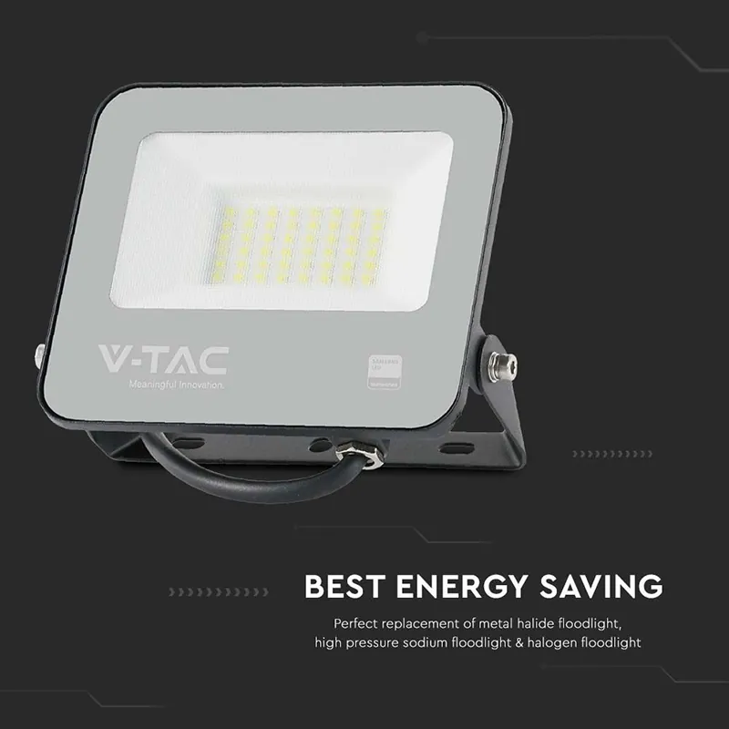Reflector LED SMD 30W 185LM/W 6500K IP65  Cip Samsung - Negru/Gri