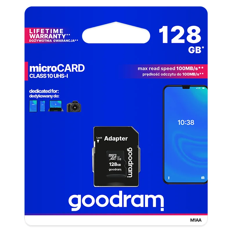 Microsd Card 128GB Goodram Clasa 10 Uhs-I cu Adaptor