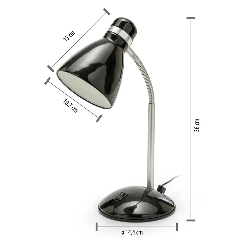 Lampa Birou Soclu E27 - Negru