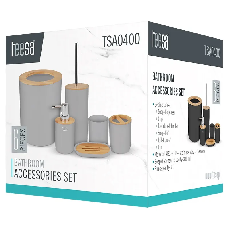 Set 6 Accesorii Baie Negru Teesa